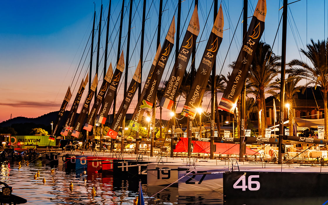 52 SUPER SERIES boats in the marina